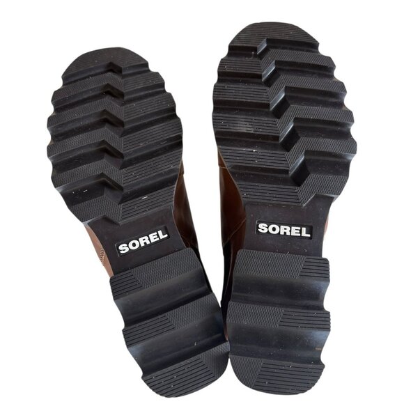 Sorel Brown Leather Chelsea Ankle Boots Womens 9.5 Wide Slip On - Picture 9 of 11